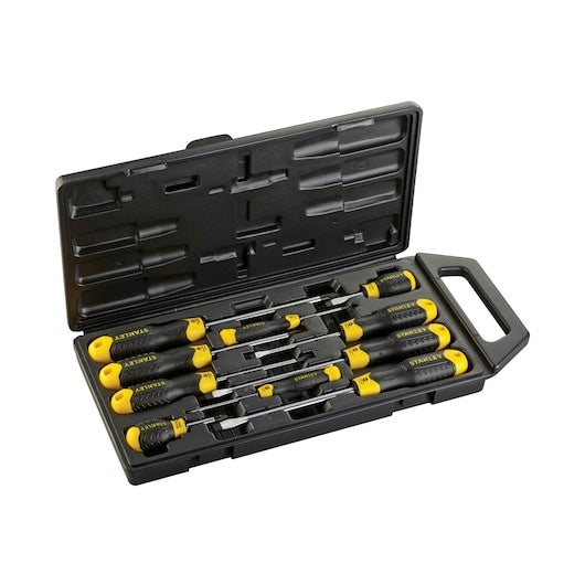 Stanley 2-65-014 Cushion Grip Flared & Pozidriv Screwdriver Set (10 Piece)