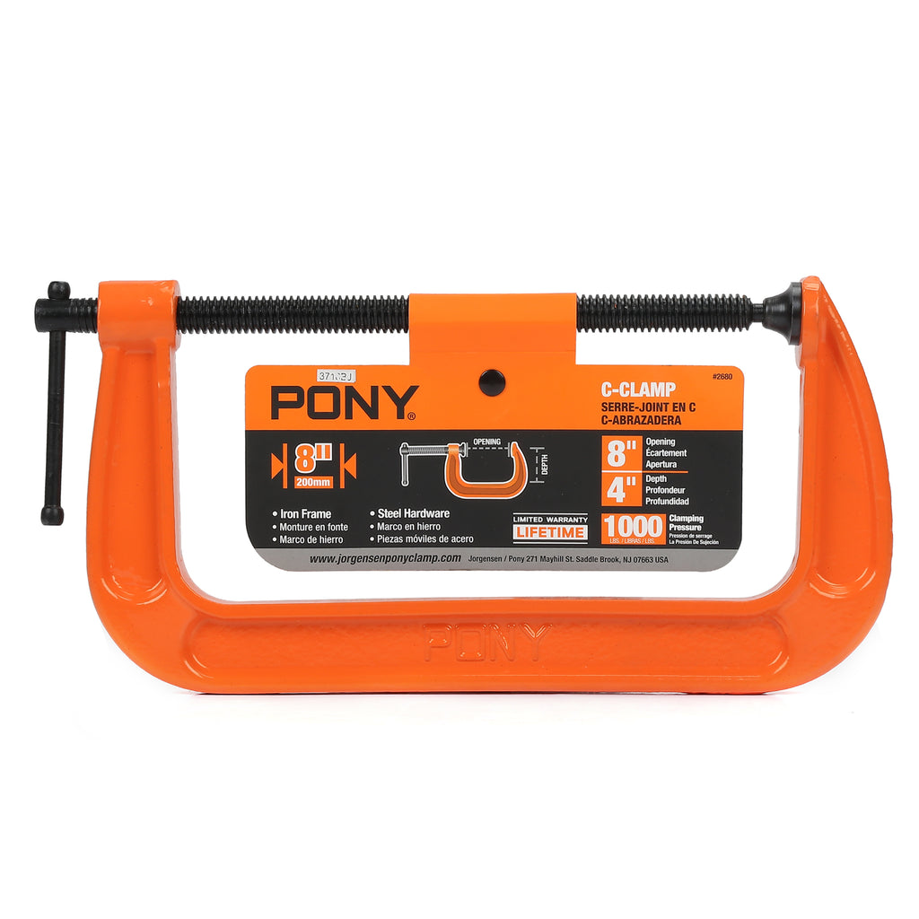 Pony Jorgensen 2680 Classic Light-Duty C-Clamp 8" 1,000lb