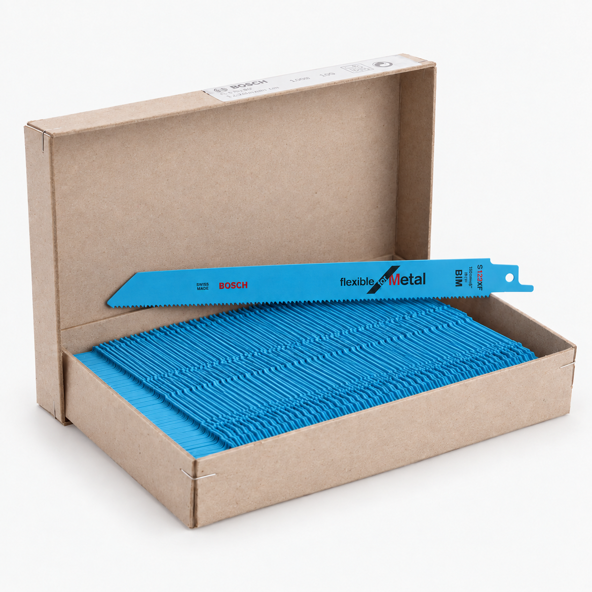 Bosch 2608656032 S1122BF Bi-Metal Flexible Reciprocating Saw Blade for Medium-Thick Metal 225mm 14TPI (Pack of 100)