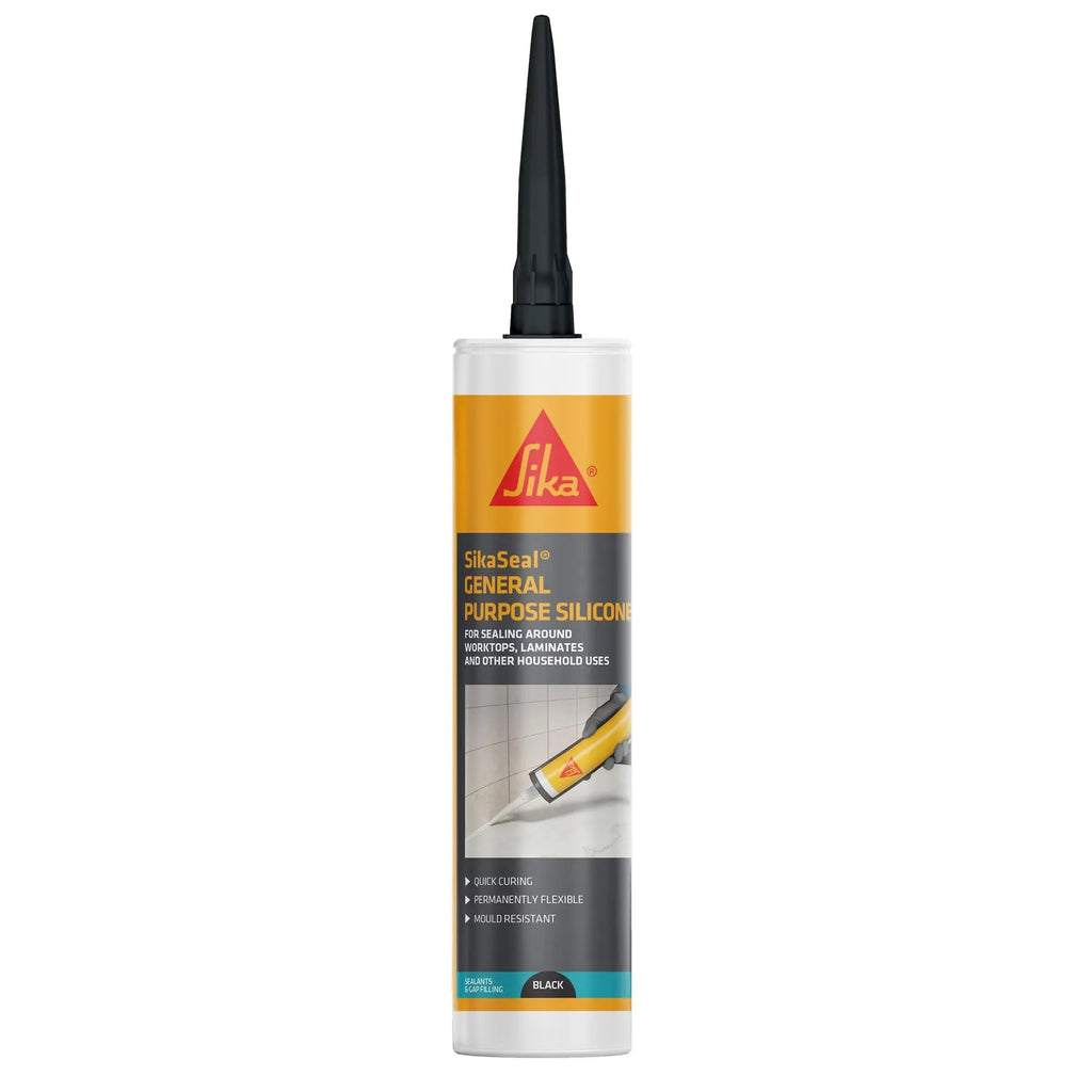 Sika 907055 SikaSeal General Purpose Silicone 260ml (Black) - 12 Pack