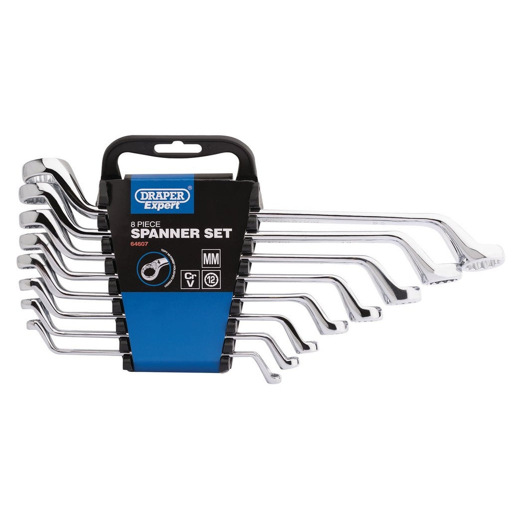 Draper 64607 Expert HI-TORQ Deep Offset Metric Ring Spanner Set (8 Piece)