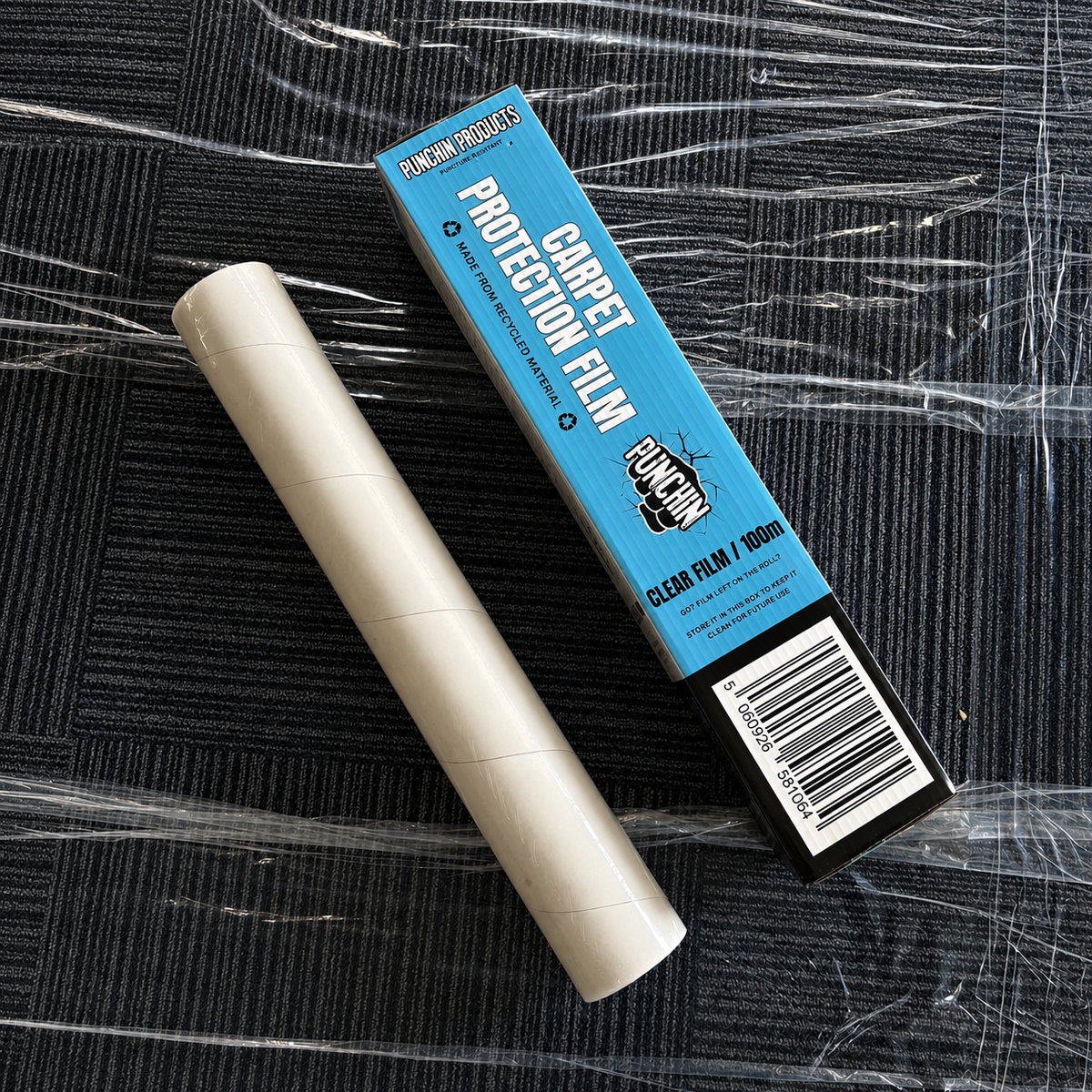 Punchin carpet protection film being used during an interior project