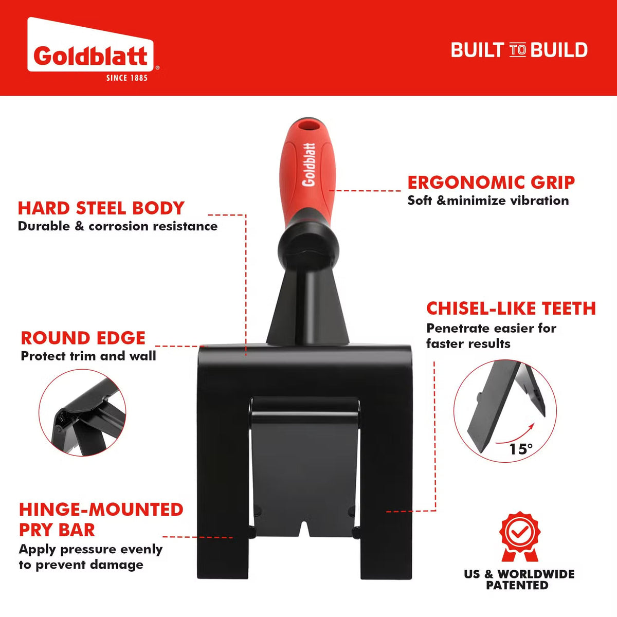 Goldblatt G02807 Molding Remover 10 3/8 x 4 x 4 1/4in