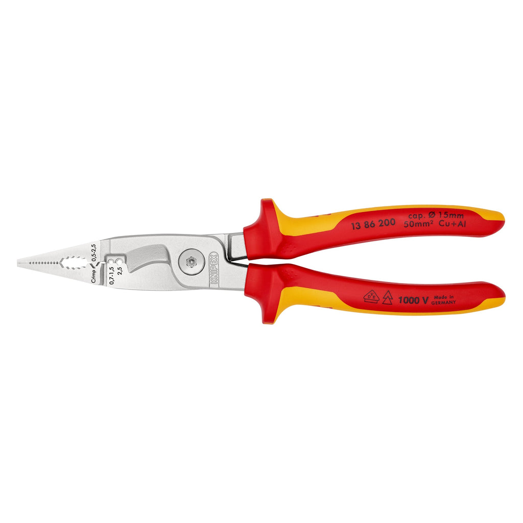Knipex 13 86 200 SB VDE Electrical Installation Pliers 200mm (Carded)