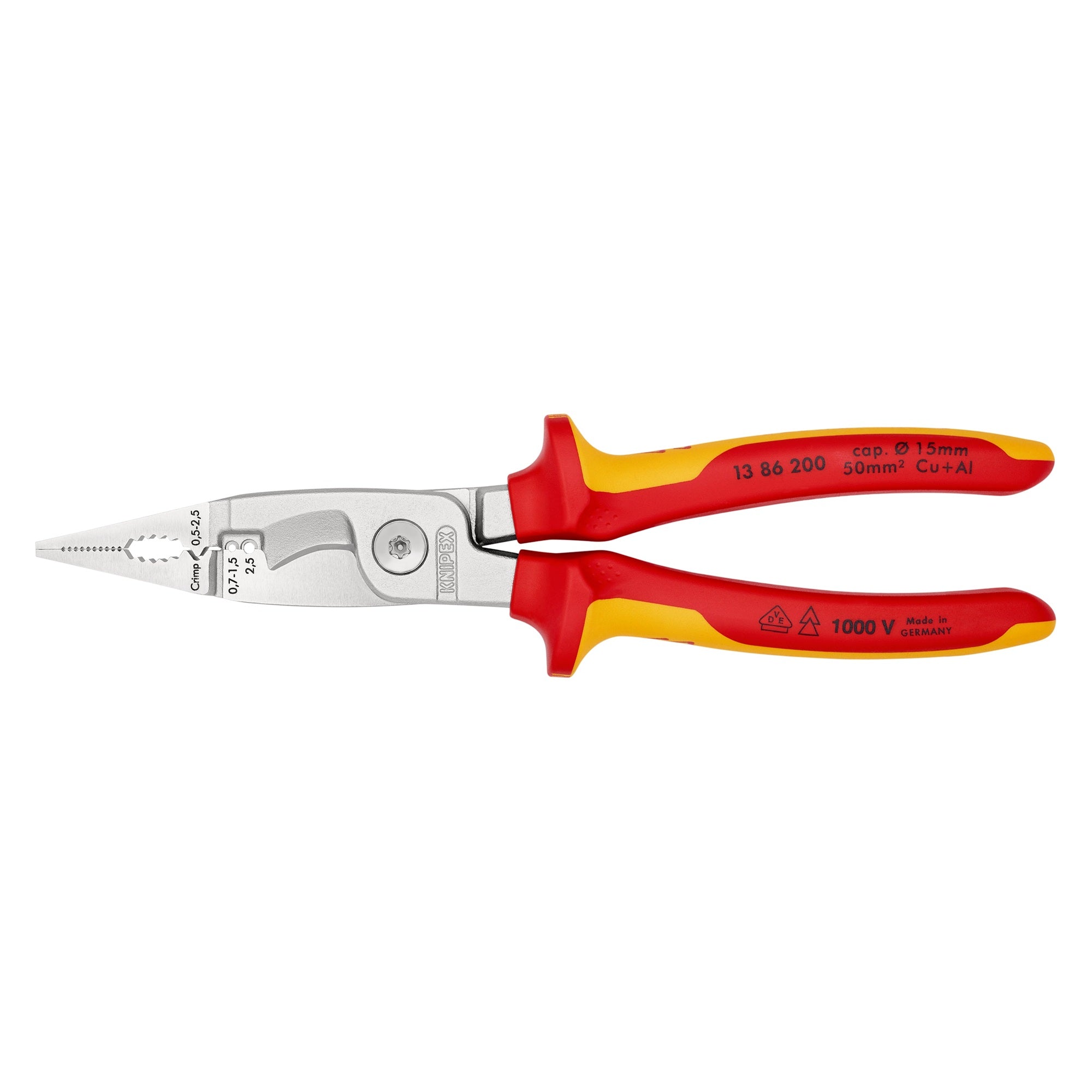 Knipex 13 86 200 SB VDE Electrical Installation Pliers 200mm (Carded)