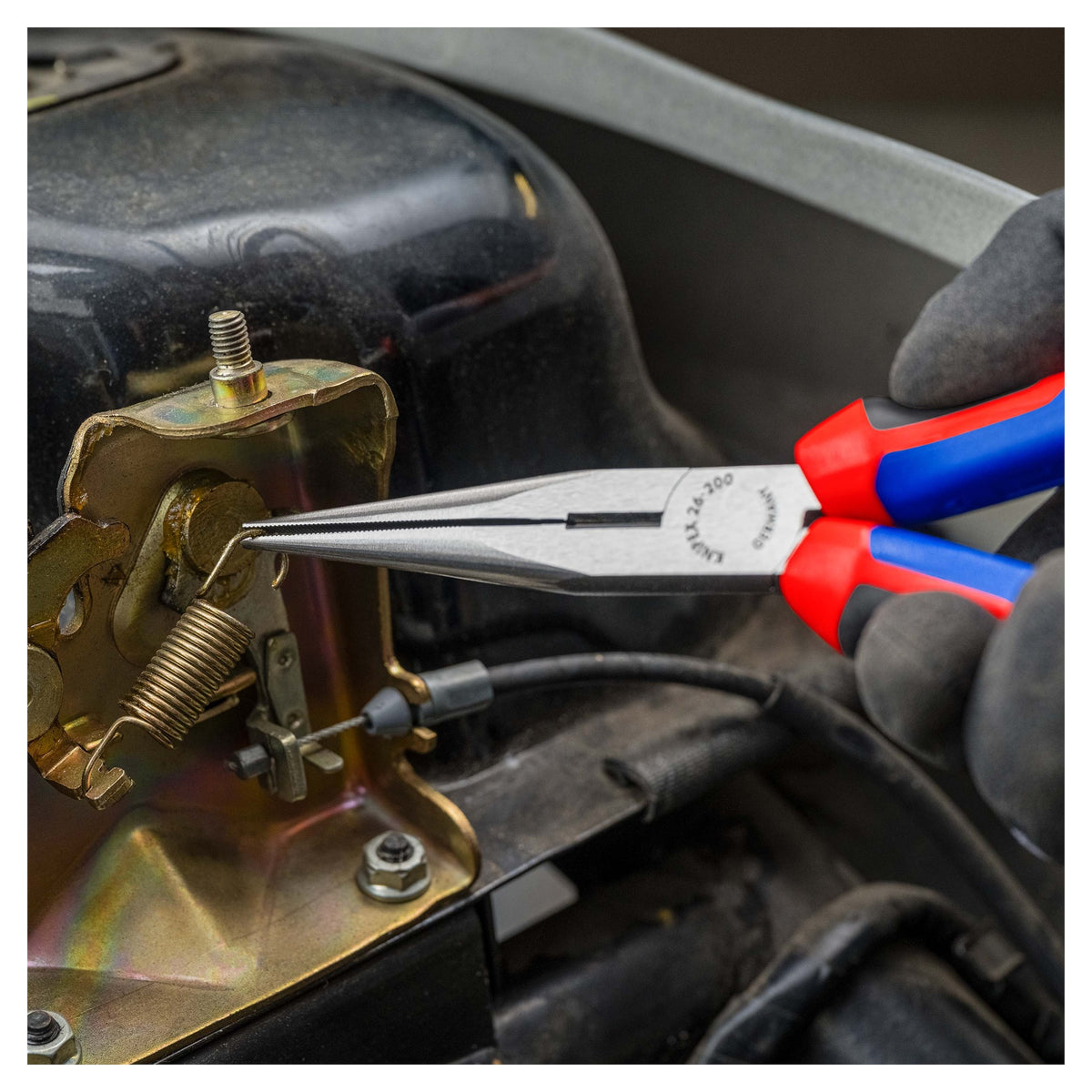 Knipex 26 12 200 SB Snipe Nose Side Cutting Pliers (Stork Beak Pliers) 200mm (Carded)