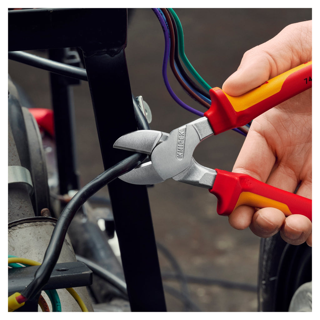 Knipex 74 06 200 SB VDE High Leverage Diagonal Cutter 200mm (Carded)