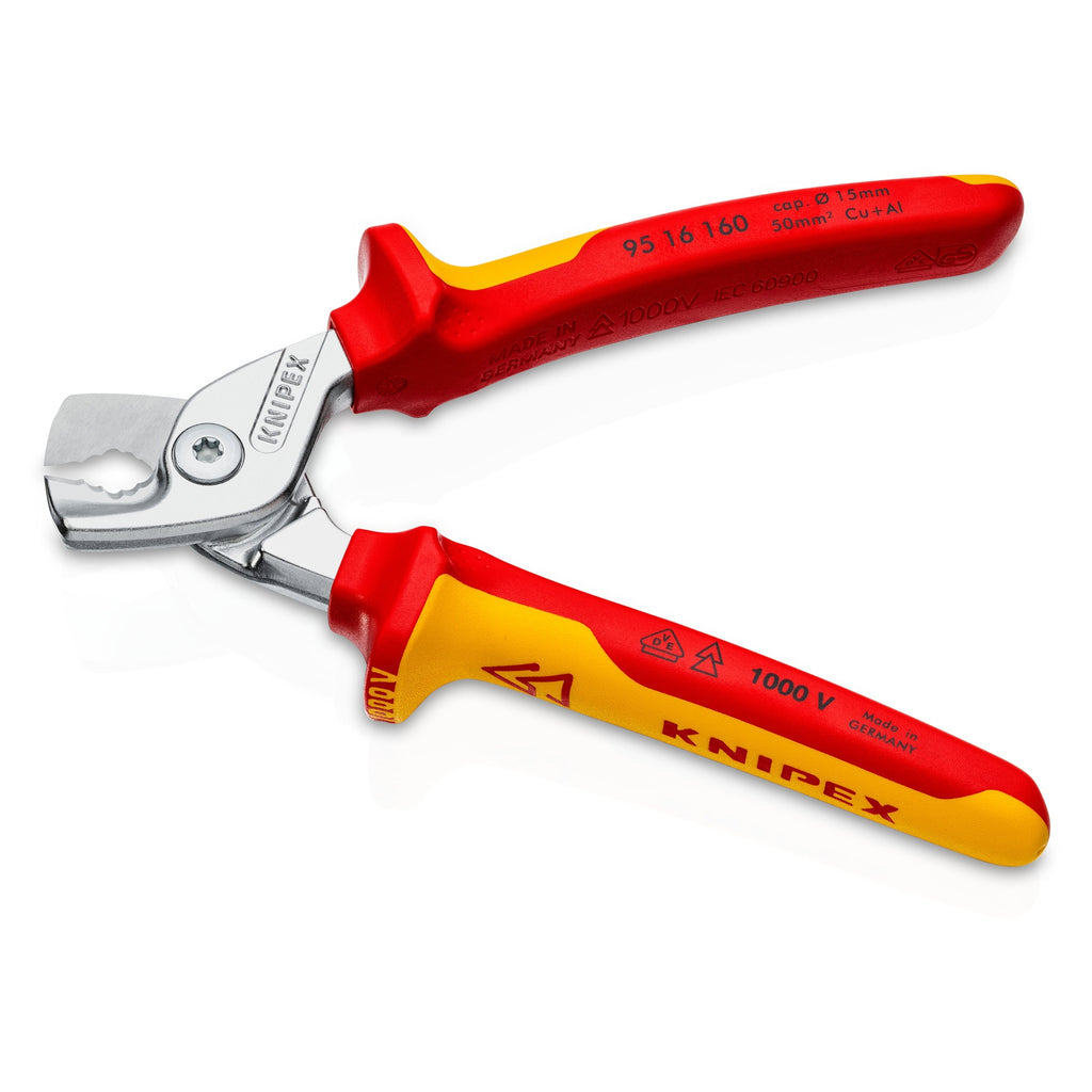 Knipex 95 16 160 SB VDE StepCut Cable Shears 160mm (Carded)