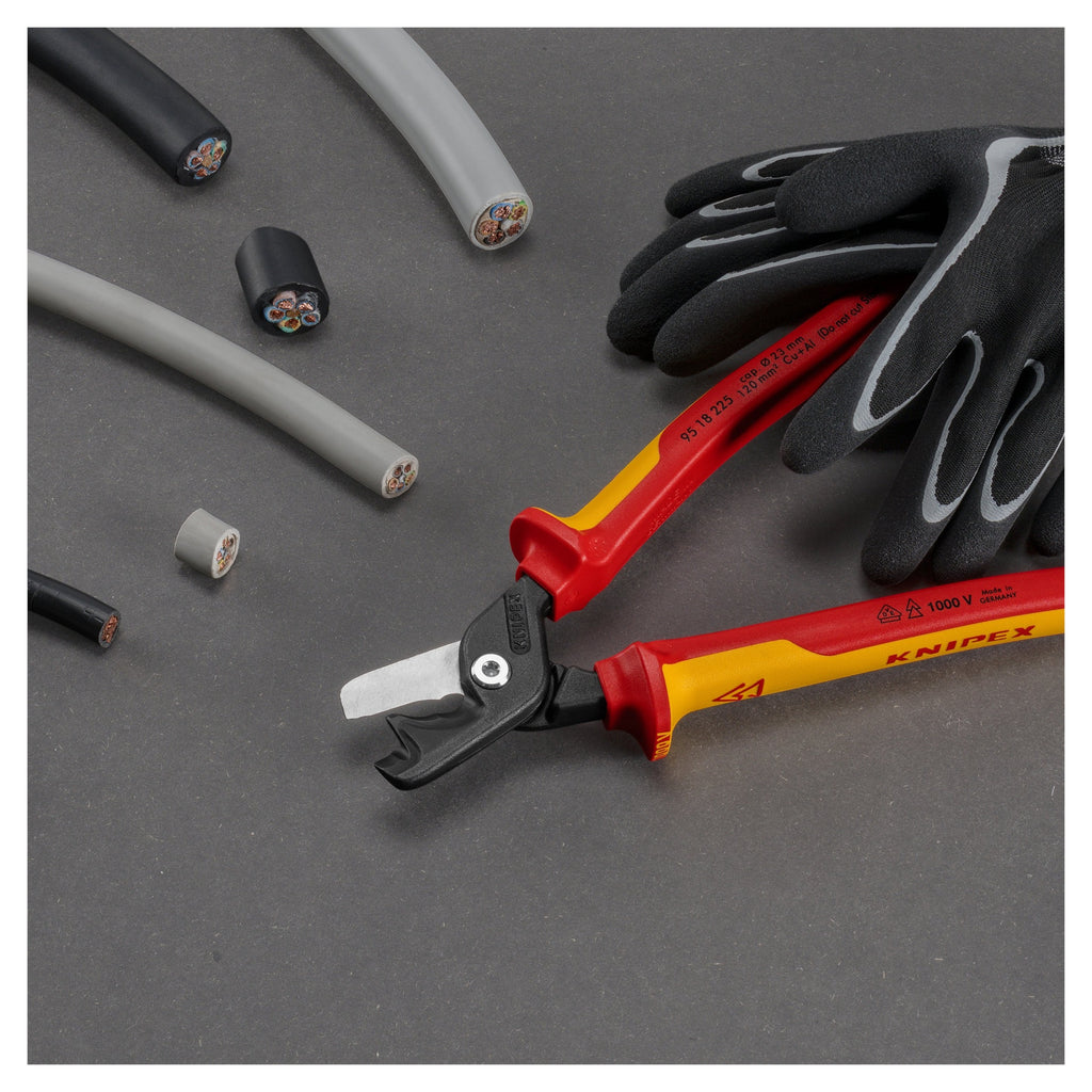Knipex 95 18 225 SB VDE StepCut XL Cable Shears 225mm (Carded)