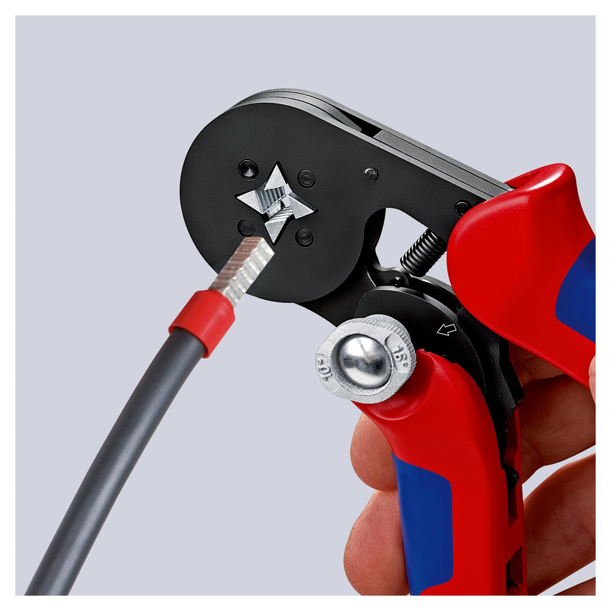 Knipex 97 53 04 SB Self-Adjusting Crimping Pliers for Wire Ferrules with Lateral Access 180mm (Blister)