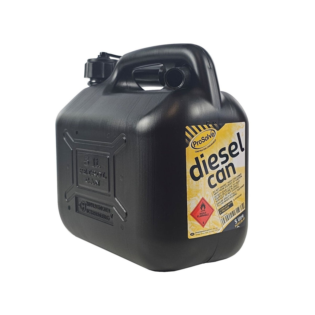 ProSolve PVPFCBLA5 Black Plastic Diesel Fuel Can 5L