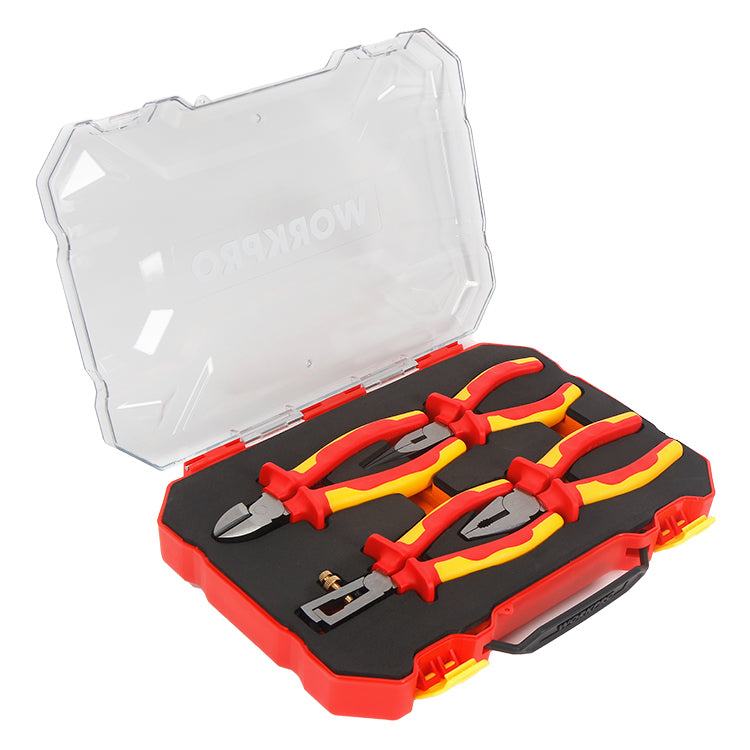 Workpro WP204703 VDE Insulated Pliers Set (4 Piece)