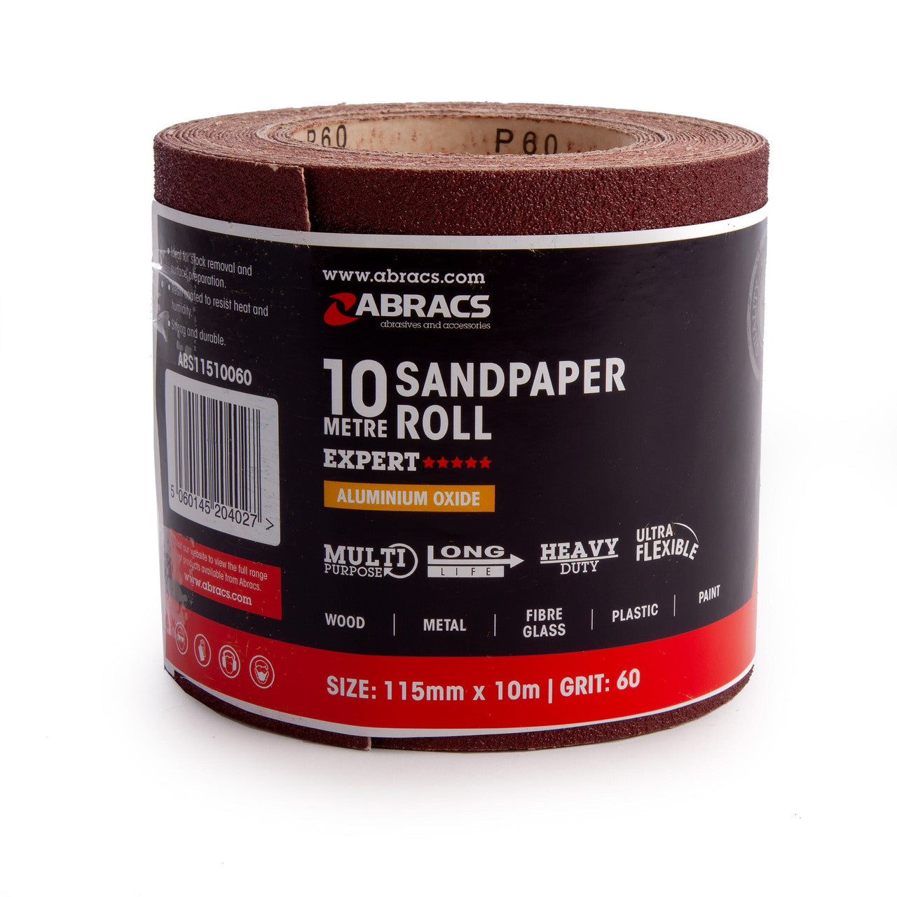 Abracs ABS11510060 Expert General Purpose Sandpaper Roll 60 Grit x 10m