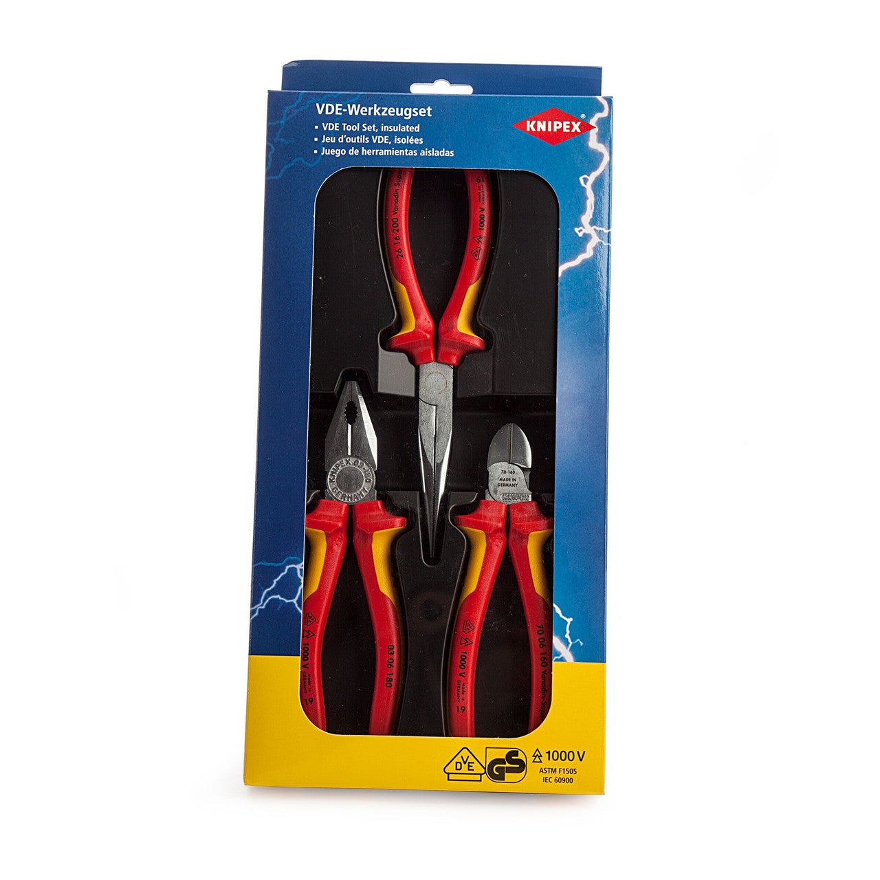 Knipex 00 20 12 VDE Electro Plier Set (3 Piece)