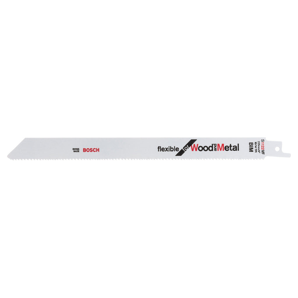 Bosch S1122VF Flexible Reciprocating Saw Blade for Wood & Metal 225mm (Pack of 5)