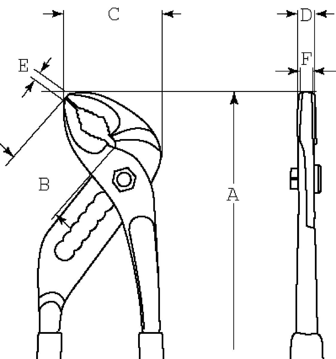 Bahco 8224 ERGO Slip Joint Water Pump Pliers 250mm, 45mm Jaw Capacity