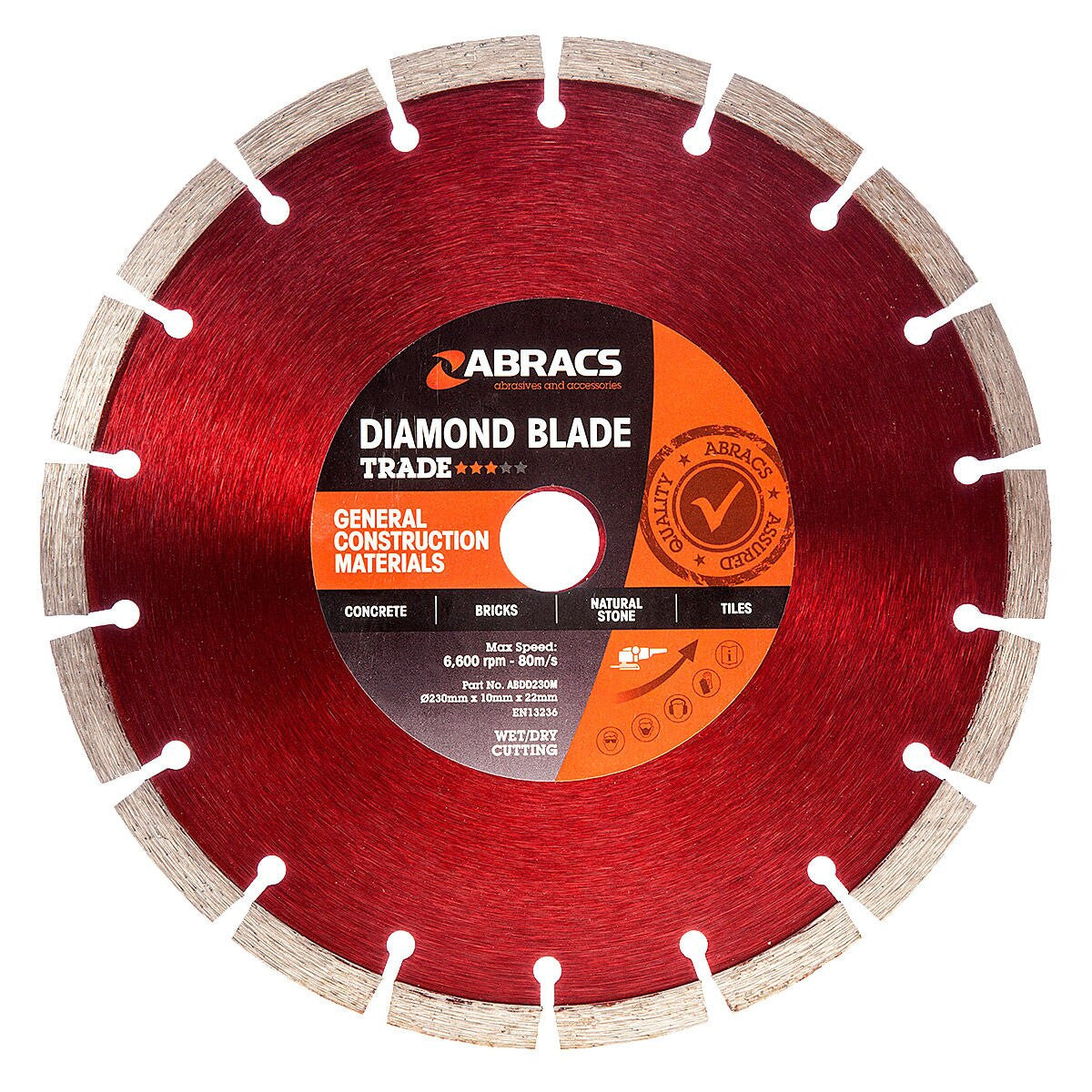 Abracs ABDD230M Trade General Purpose Diamond Blade 230 x 10 x 22mm