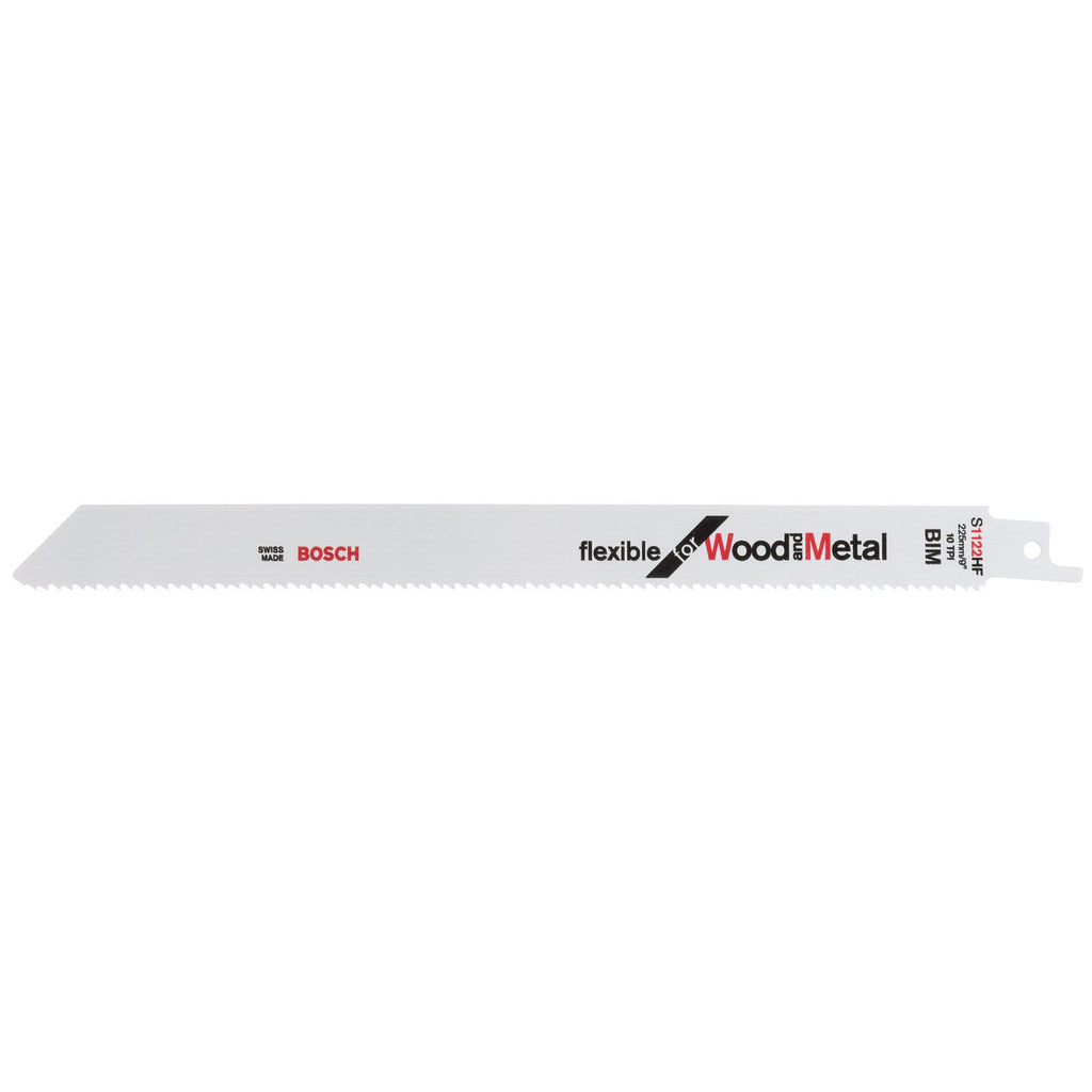 Bosch S1122HF Flexible Reciprocating Saw Blade for Wood & Metal 225mm (Pack of 5)