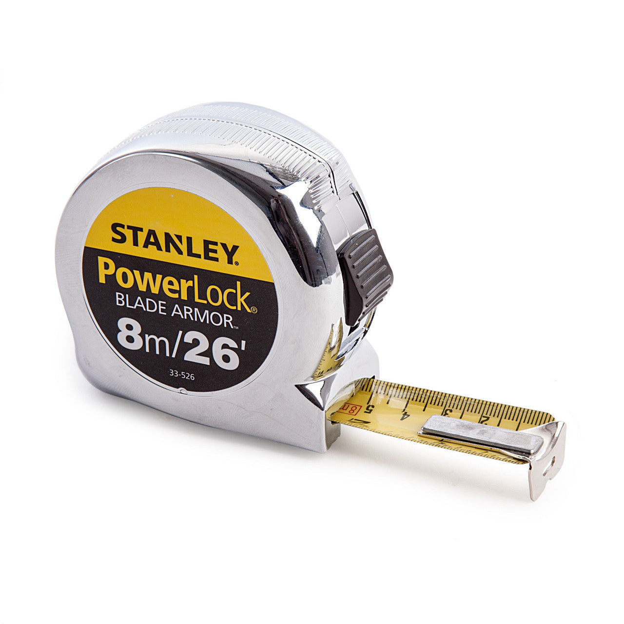 Stanley 0-33-526 Powerlock Metric/Imperial Tape Measure with Blade Armor 8m