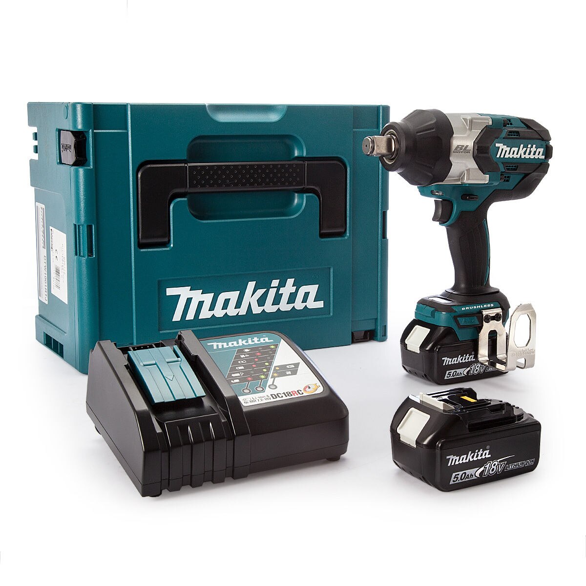 Makita DTW1001RTJ LXT 18V Brushless Impact Wrench 3/4" Drive (2 5.0Ah Batteries)