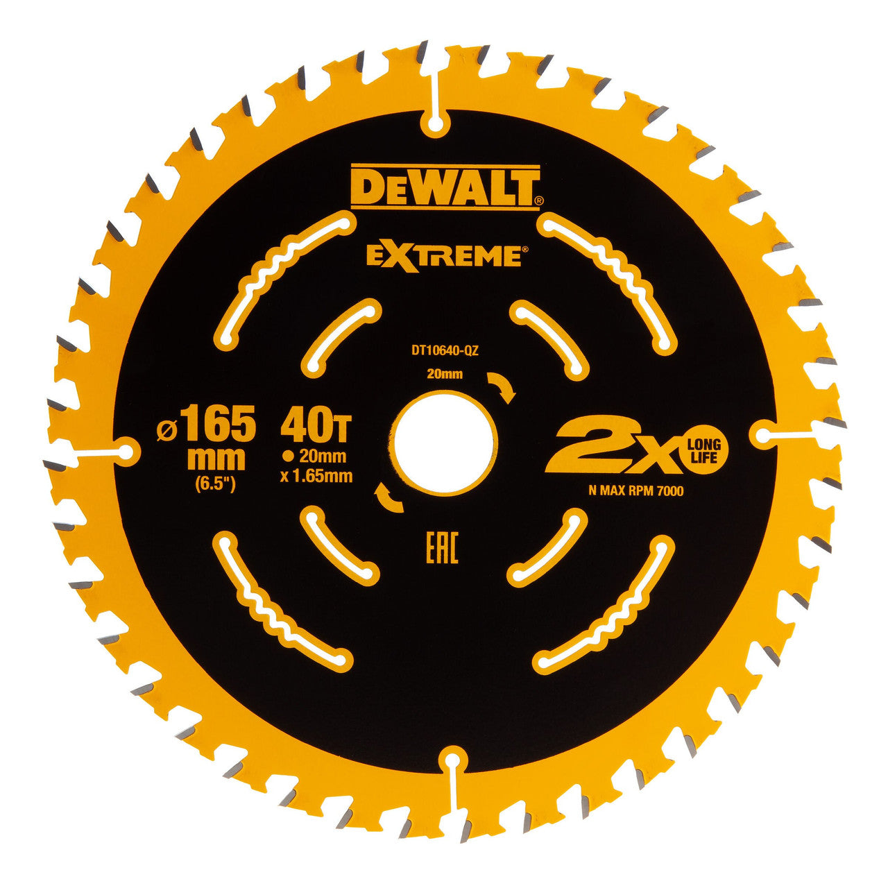Dewalt DT10640 EXTREME Second Fix Circular Saw Blade 165 x 20mm x 40T