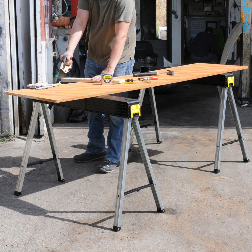 Stanley 1-97-475 Folding Metal Leg Sawhorse (Twin Pack)