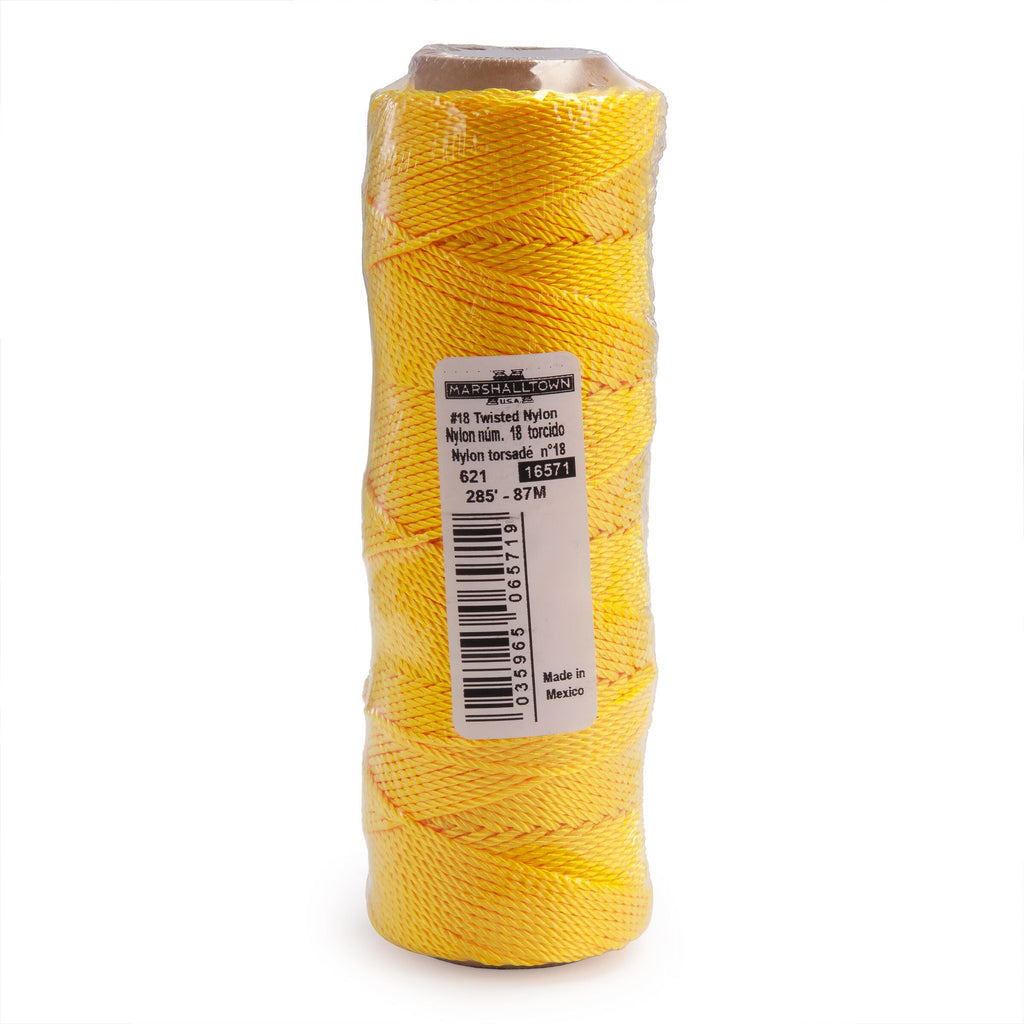 Marshalltown M621 Twisted Nylon Brick Line Yellow 285" / 87m