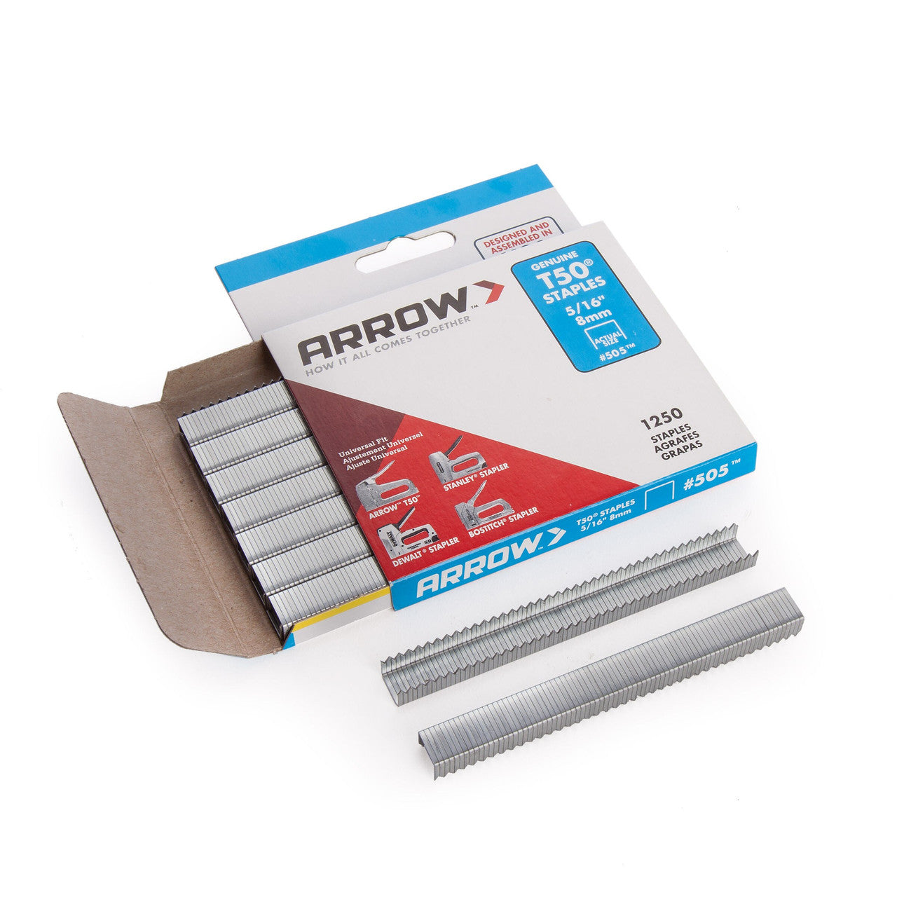 Arrow 505 T50 Heavy-Duty Staples 8mm (Pack of 1250)