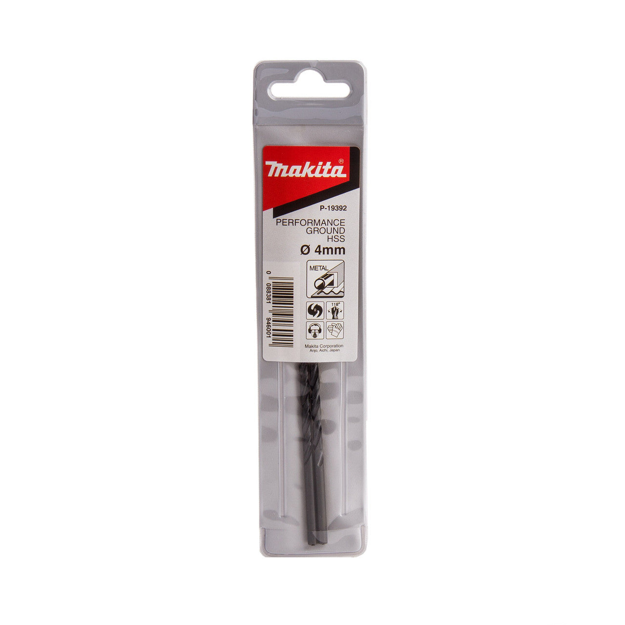 Makita P-19392 HSS Performance Ground Point Drill Bit 4 x 43mm (Pack of 2)