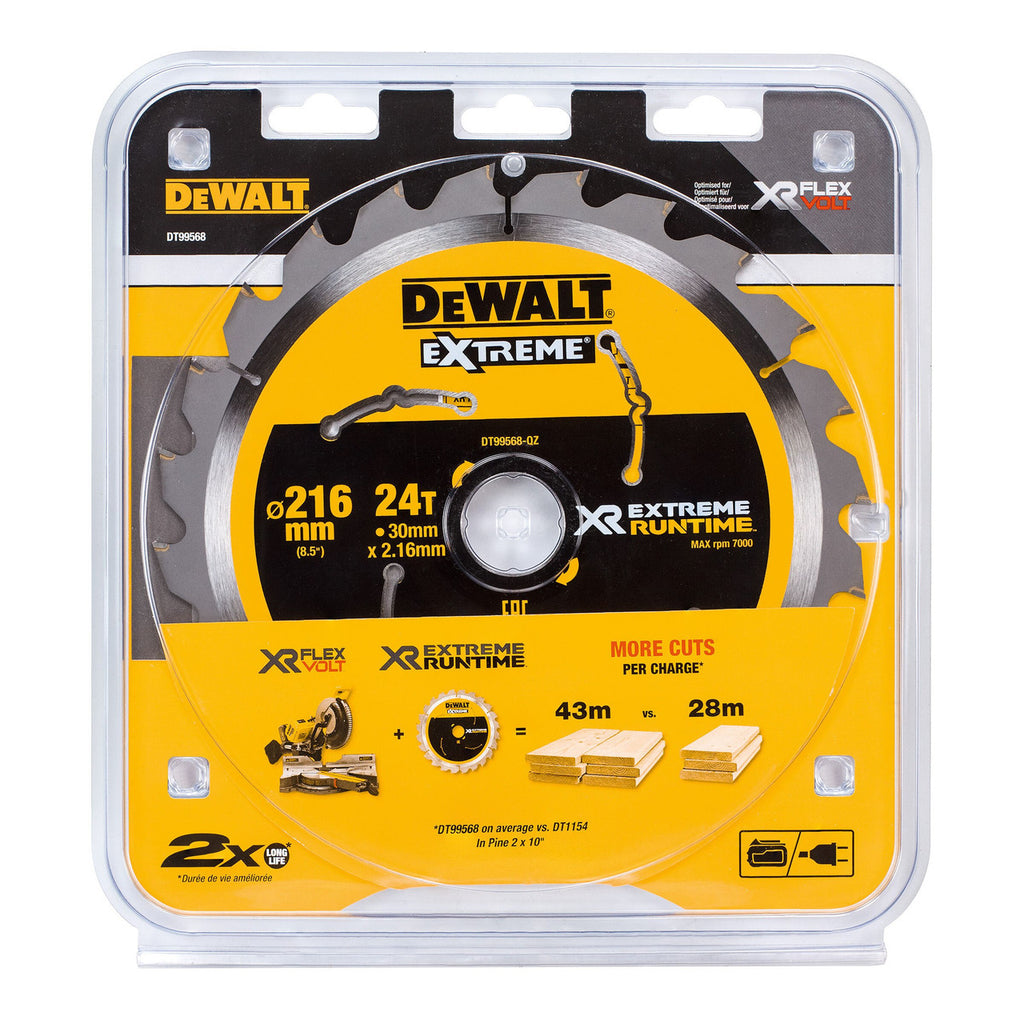 Dewalt DT99568 XR EXTREME Runtime Circular Saw Blade 216 x 30mm x 24T