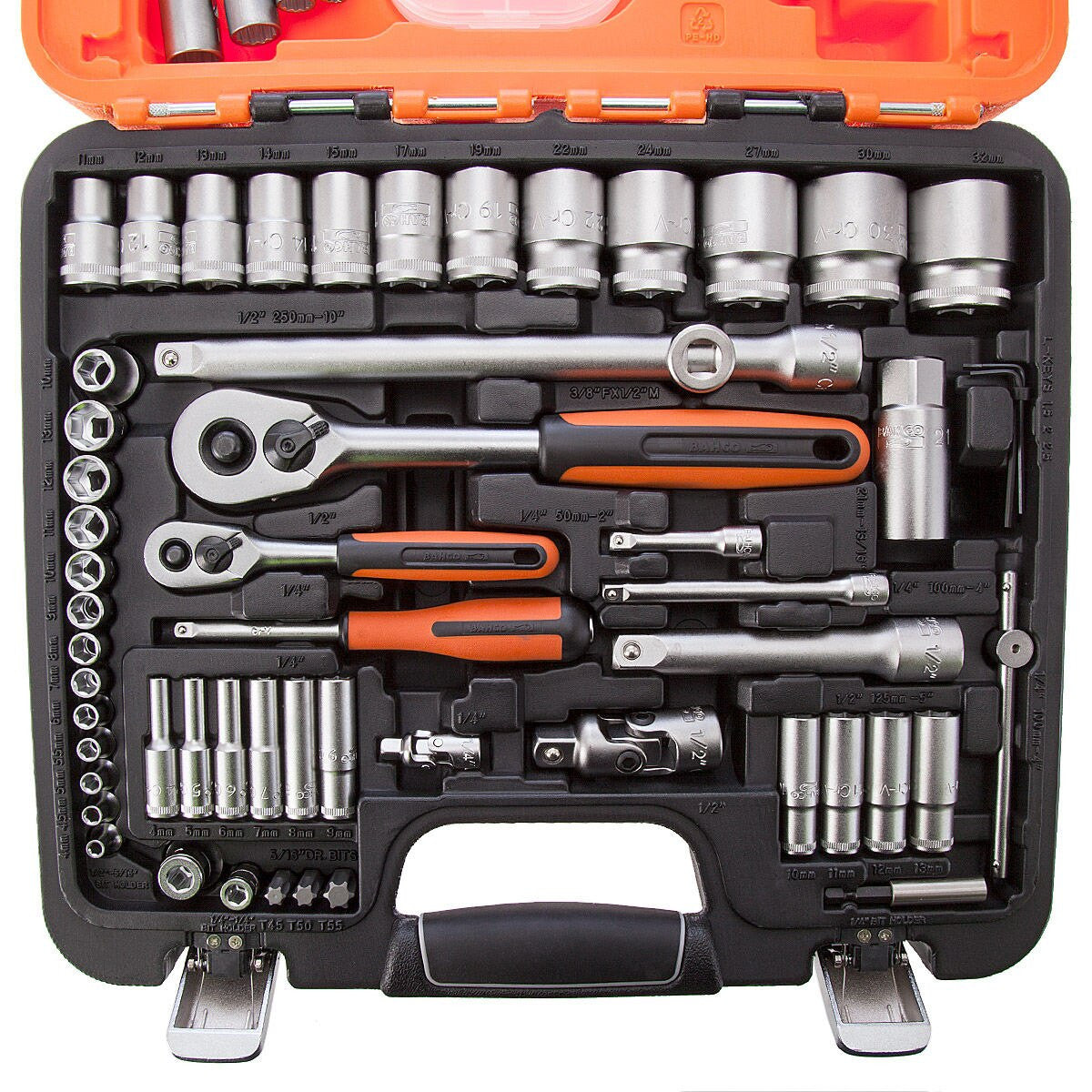 Bahco S910 1/4" & 1/2" Metric Socket & Tool Set (91 Piece)