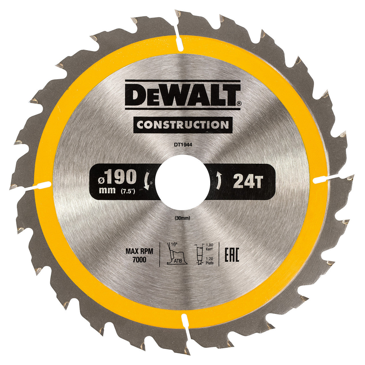 Dewalt DT1944 Construction Circular Saw Blade 190 x 30mm x 24T