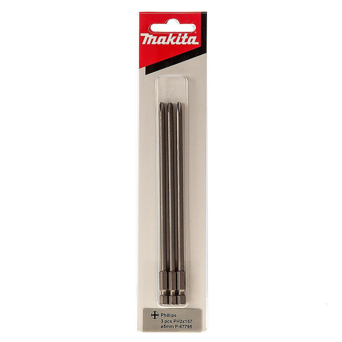 Makita P-67795 Auto-Feed Screwdriver Bit PH2 x 157mm (Pack of 3)