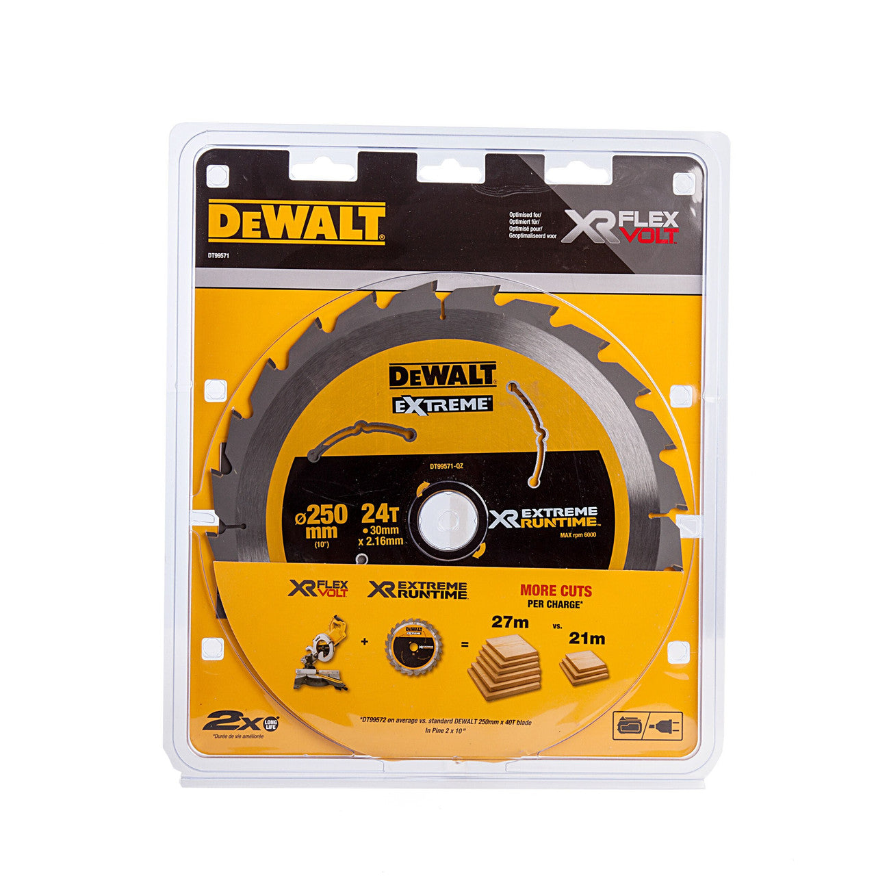 Dewalt DT99571 XR EXTREME Runtime Circular Saw Blade 250 x 30mm x 24T