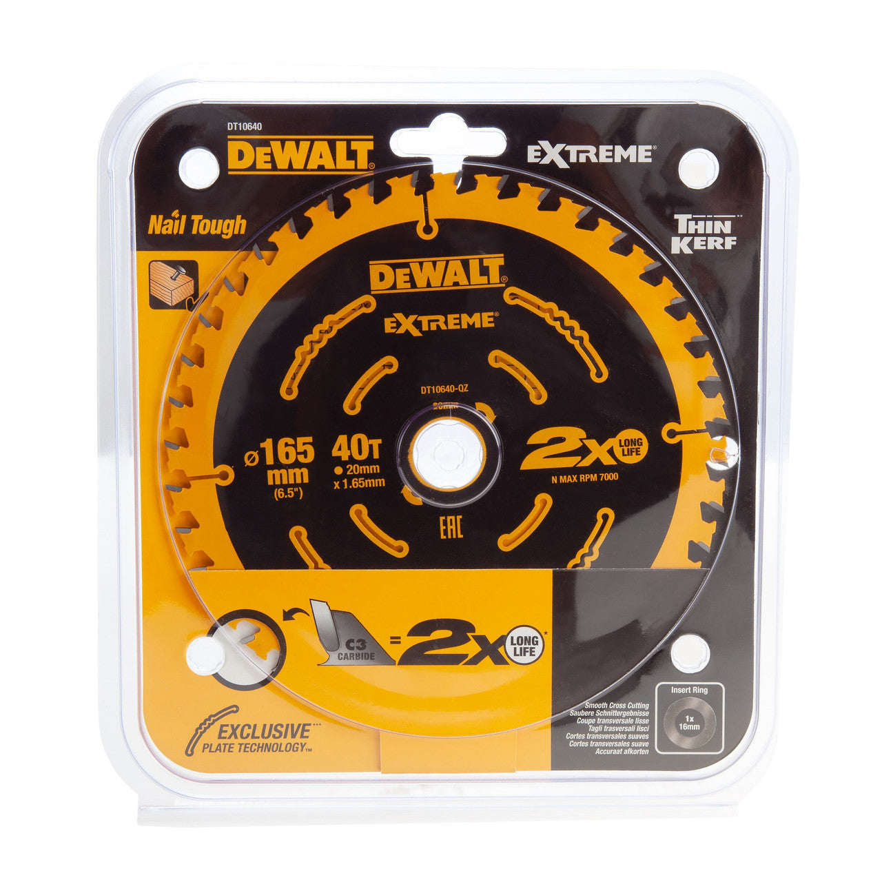 Dewalt DT10640 EXTREME Second Fix Circular Saw Blade 165 x 20mm x 40T