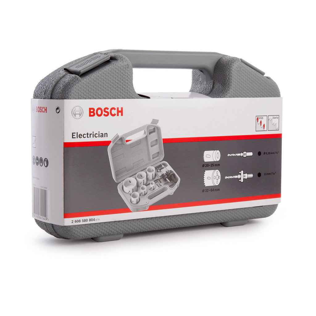 Bosch 2608580804 HSS Bi-Metal Hole Saw Set for Electricians 20 - 64mm (9 Piece)