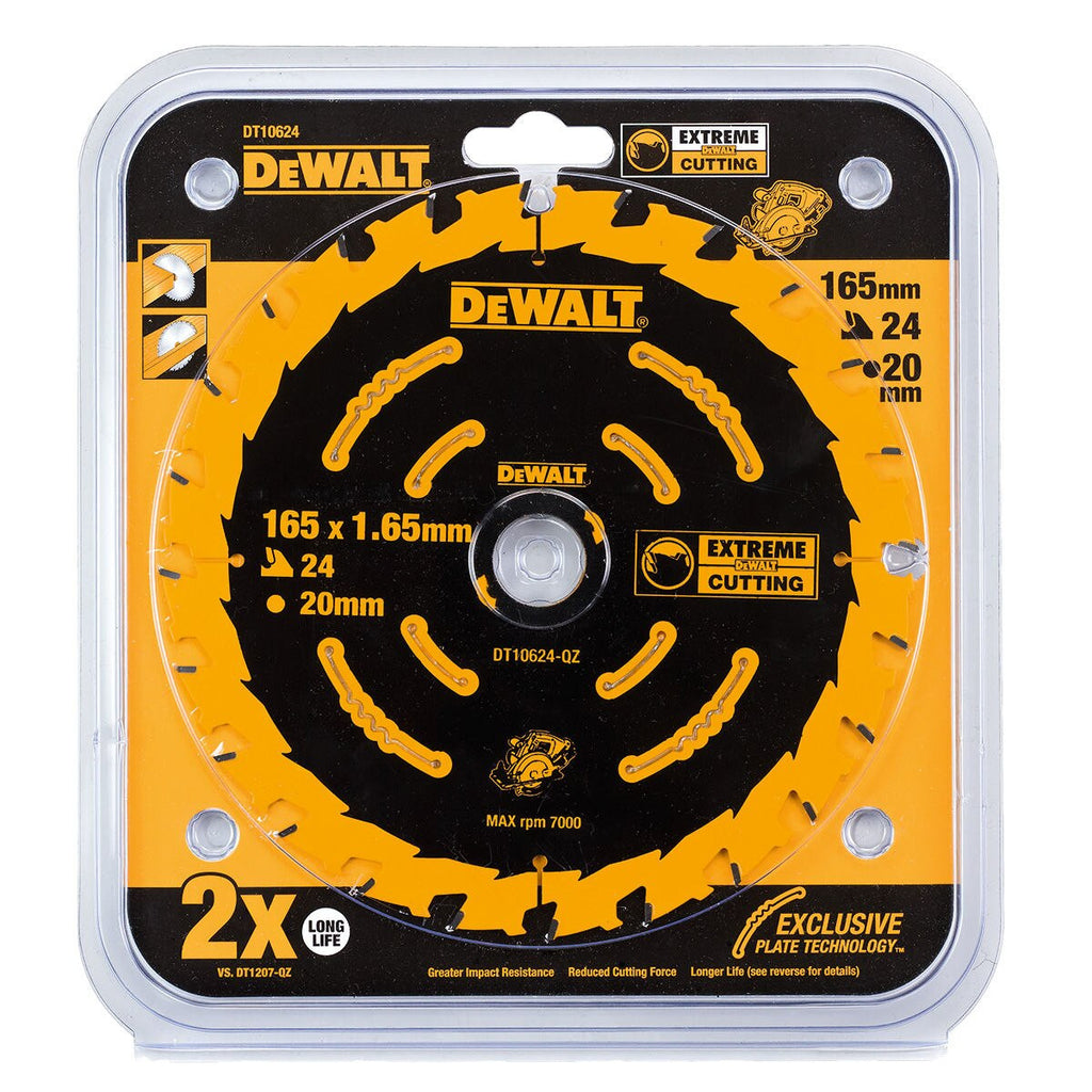 Dewalt DT10624 EXTREME Second Fix Circular Saw Blade 165 x 20mm x 24T