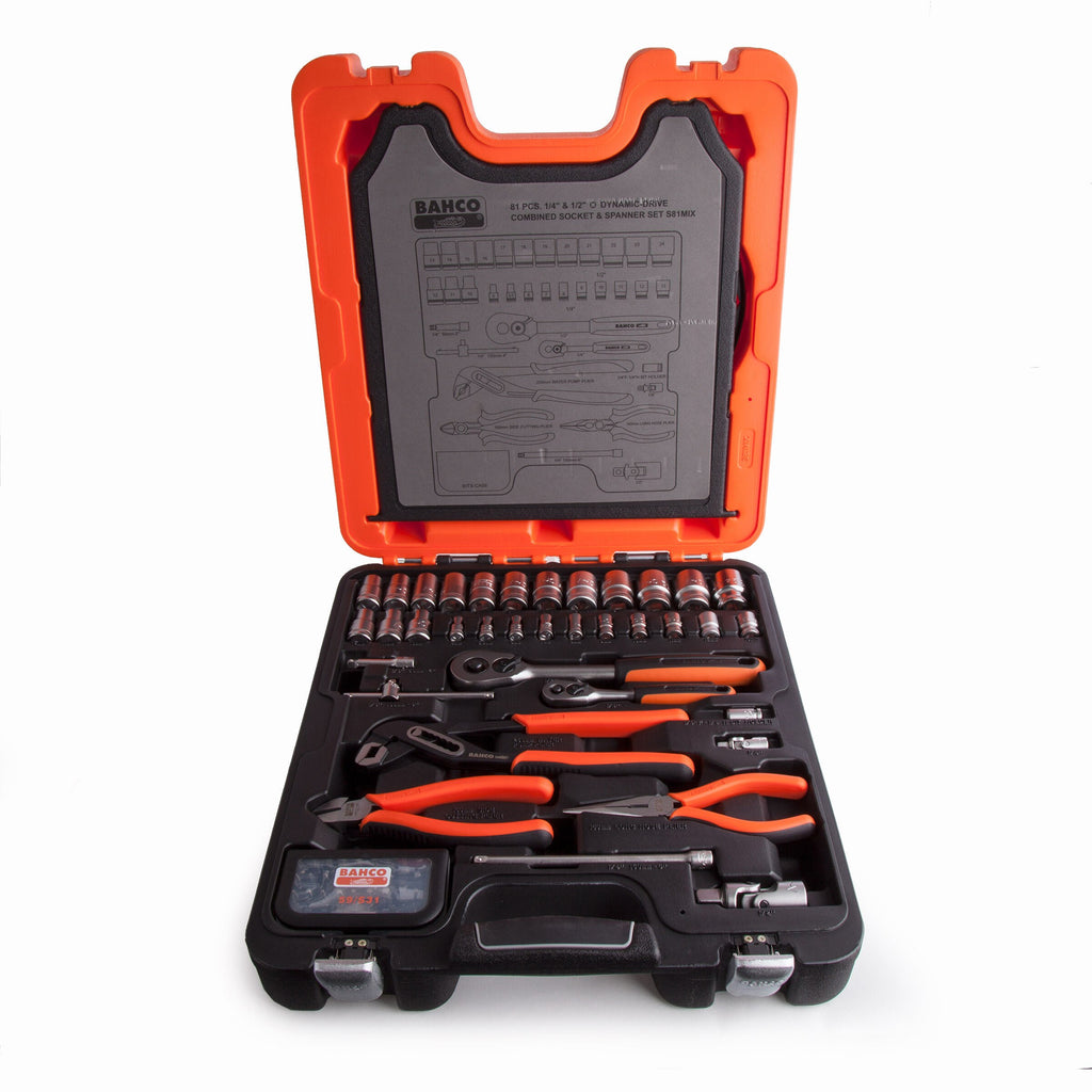 Bahco S81MIX Socket & Pliers Set 1/2 and 1/4in Drive (81 Piece)