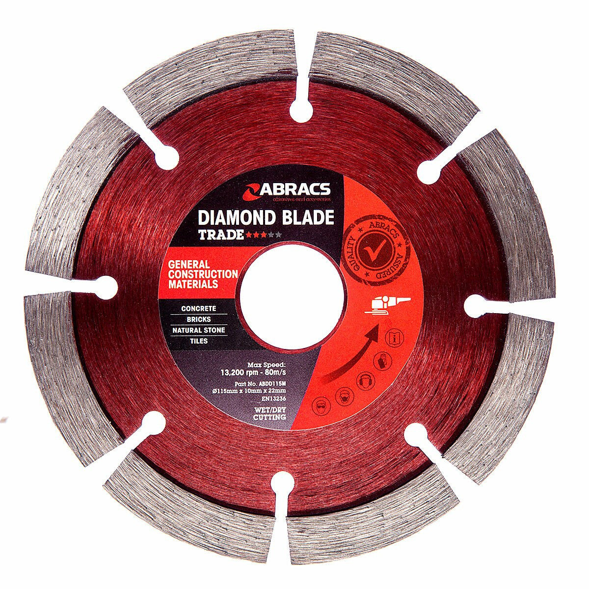 Abracs ABDD115M Trade General Purpose Diamond Blade 115 x 10 x 22mm