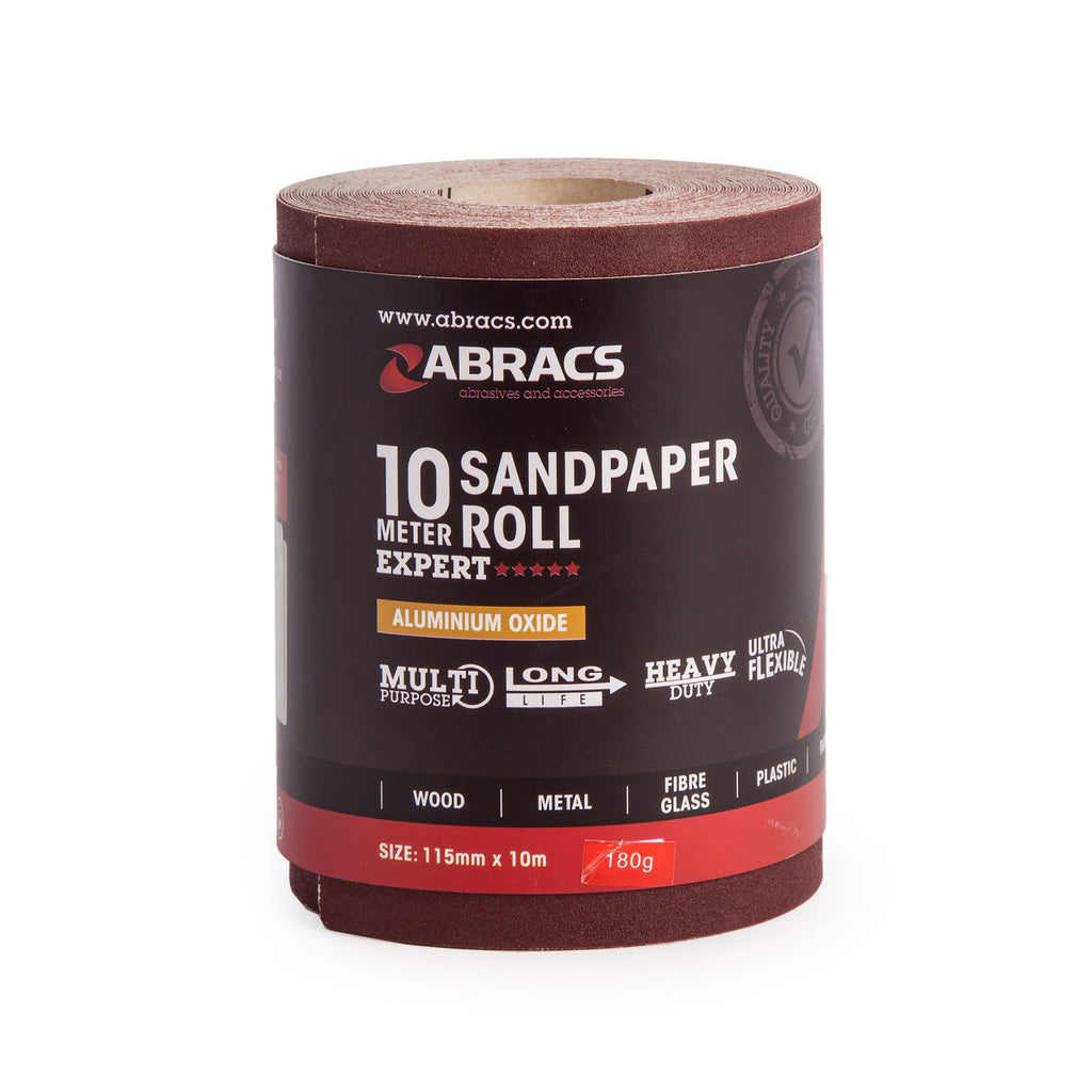 Abracs ABS11510180 Expert General Purpose Sandpaper Roll 180 Grit x 10m
