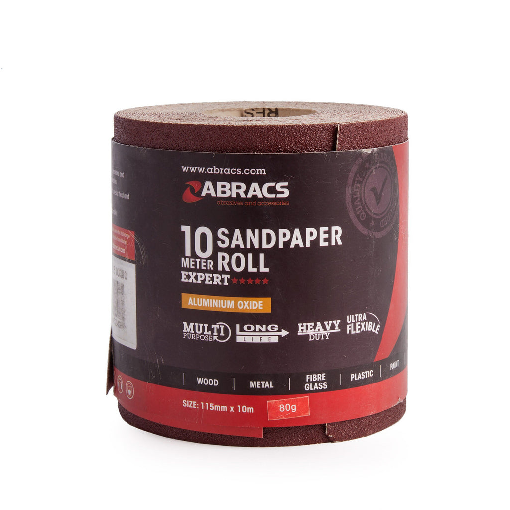 Abracs ABS11510080 Expert General Purpose Sandpaper Roll 80 Grit x 10m