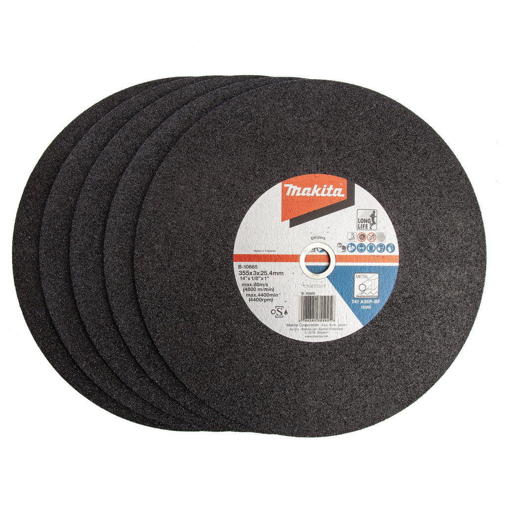 Makita B-10665 Metal Cutting Disc 355 x 3 x 25.4mm (Pack of 5)