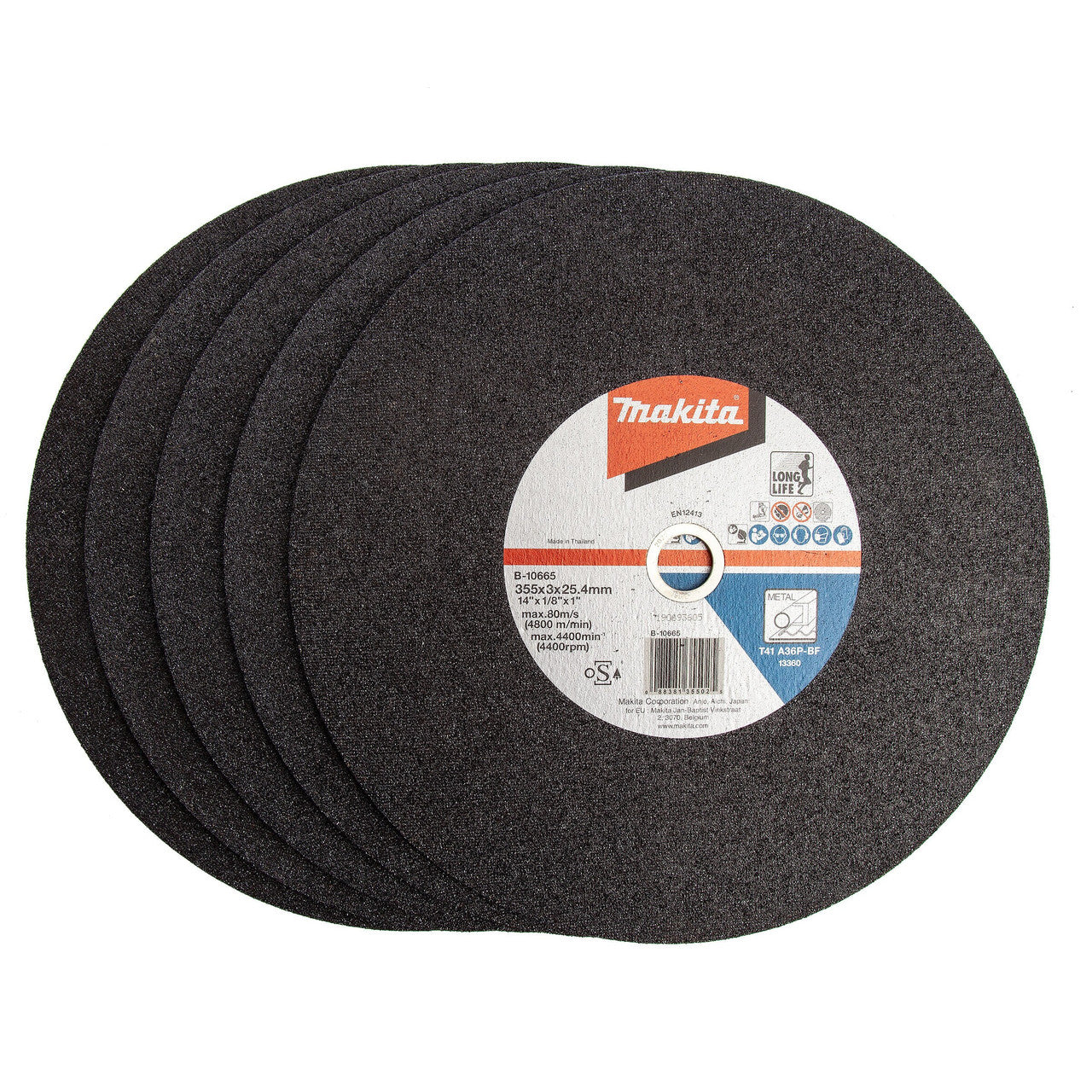 Makita B-10665 Metal Cutting Disc 355 x 3 x 25.4mm (Pack of 5)