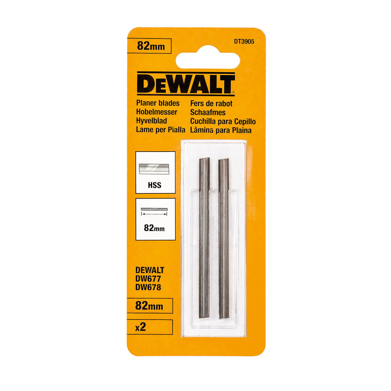 Dewalt DT3905 HSS Reversible Planer Blade 82mm (Pack of 2)