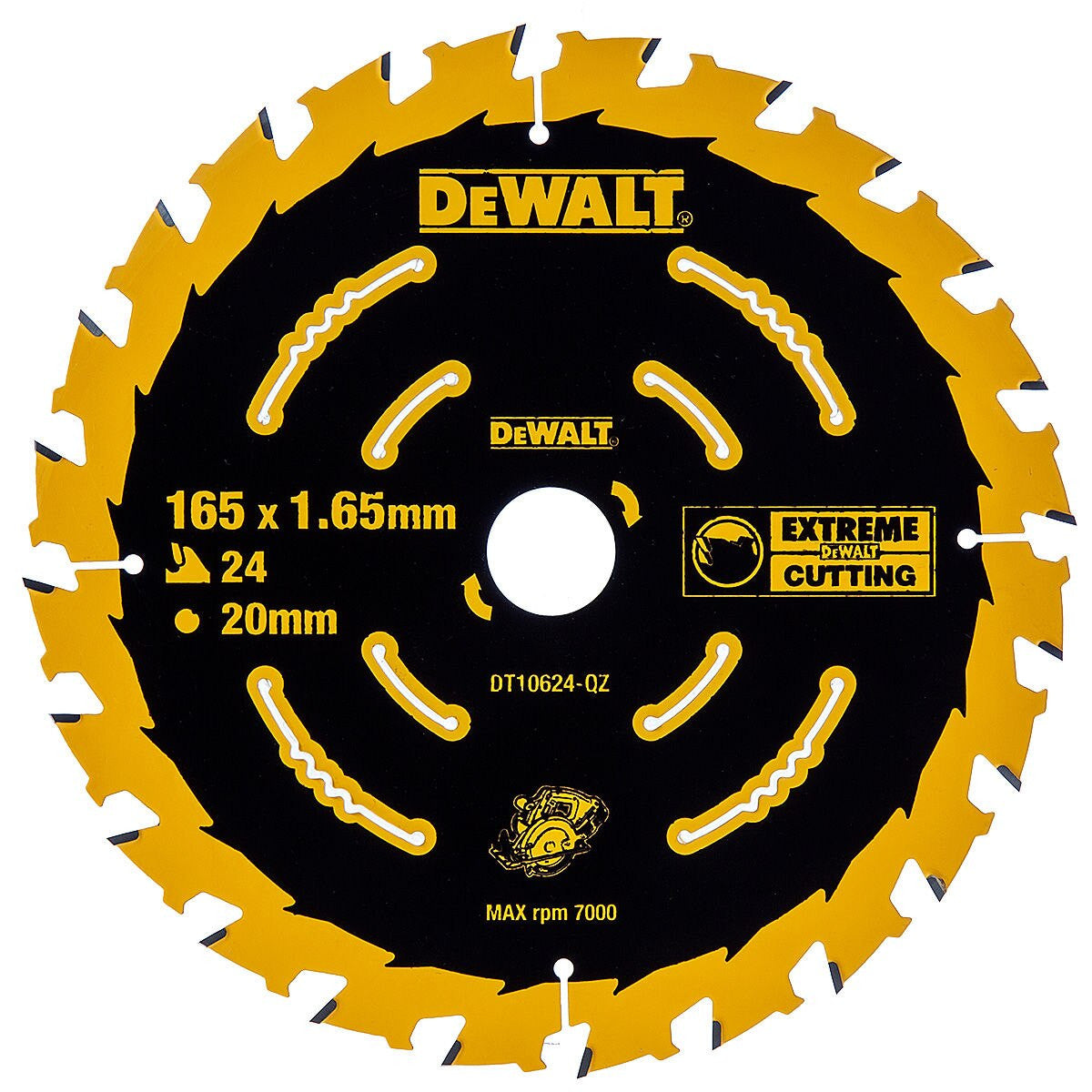 Dewalt DT10624 EXTREME Second Fix Circular Saw Blade 165 x 20mm x 24T