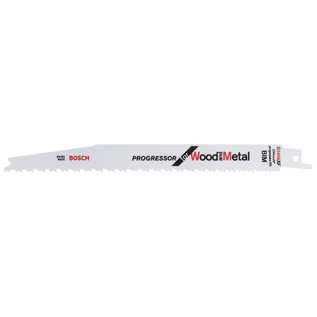 Bosch S3456XF Progressor Reciprocating Saw Blade for Wood & Metal 200mm (Pack of 5)