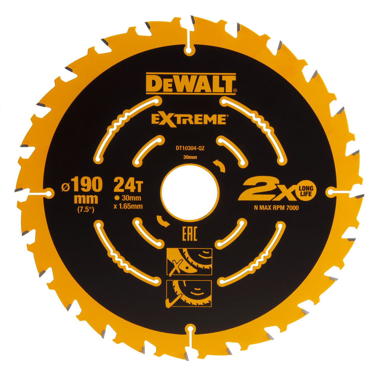 Dewalt DT10304 EXTREME Second Fix Circular Saw Blade 190 x 30mm x 24T