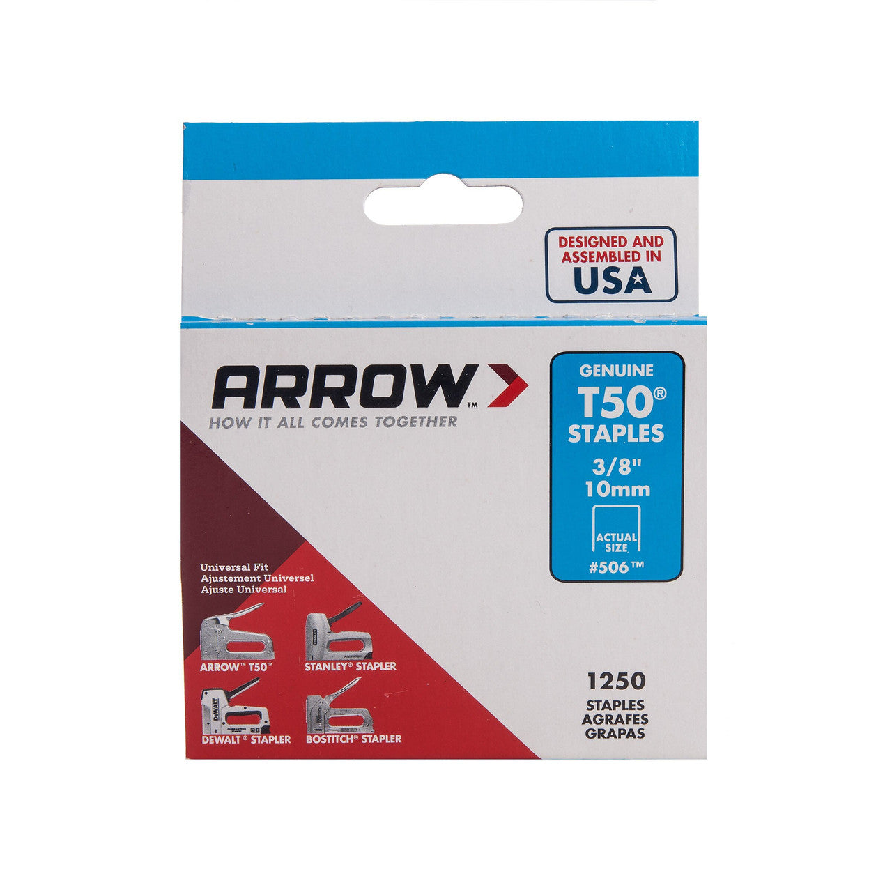 Arrow 506 T50 Heavy-Duty Staples 10mm (Pack of 1250)