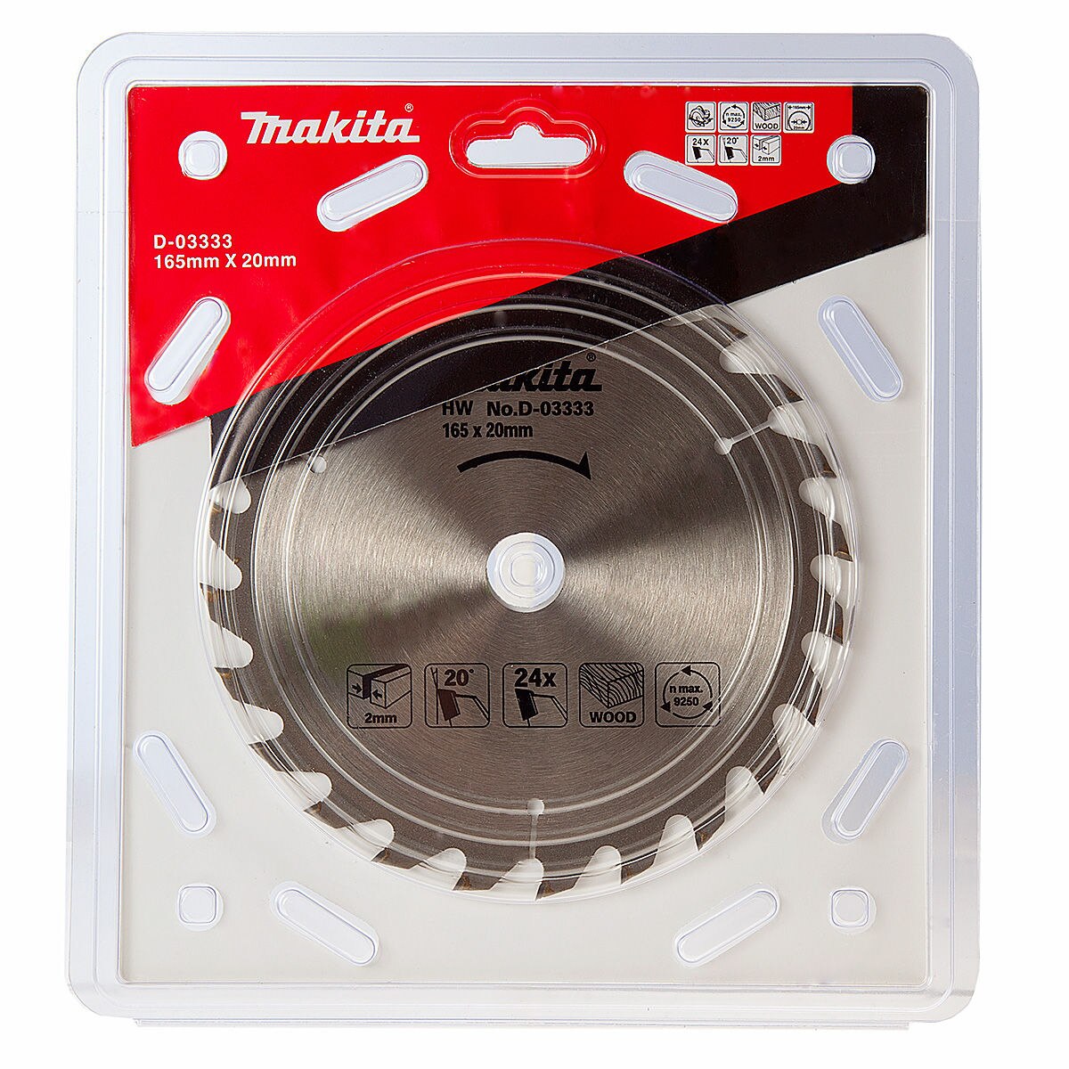 Makita D-03333 Circular Saw Blade for Wood 165 x 20mm x 24T