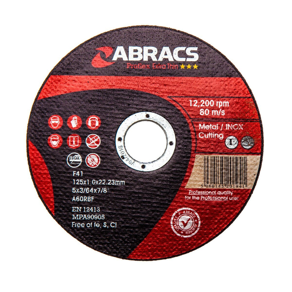 Abracs Proflex Extra Thin INOX Cutting Disc 125 x 1mm (Pack of 10)